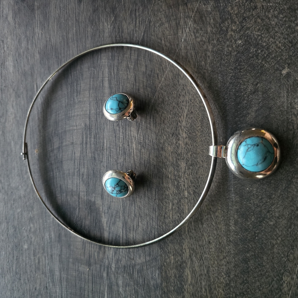 Sterling Silver and Turquoise Jewelry Set